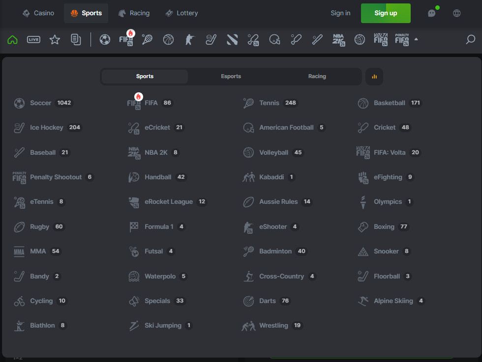 BC.Game: Sports Betting Options