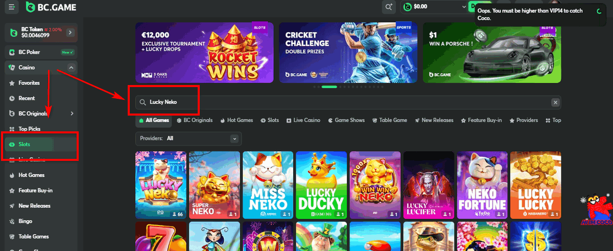 Start Play Lucky Neko Slot